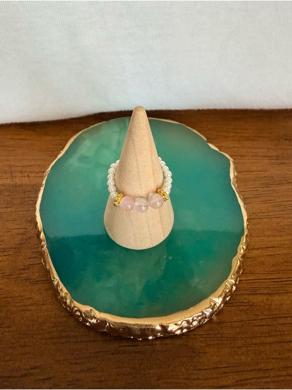 One for $6 or three for $14! Add to Bundle! Pink and Pearl Beaded Women's Ring